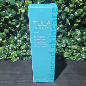 TULA skincare: 24-7 ultra hydration. Triple-Hydra™ Complex day & night serum.
